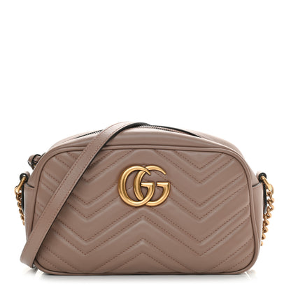Gucci Calfskin Matelasse Small GG Marmont Chain Shoulder Bag Porcelain Rose 1 of 12