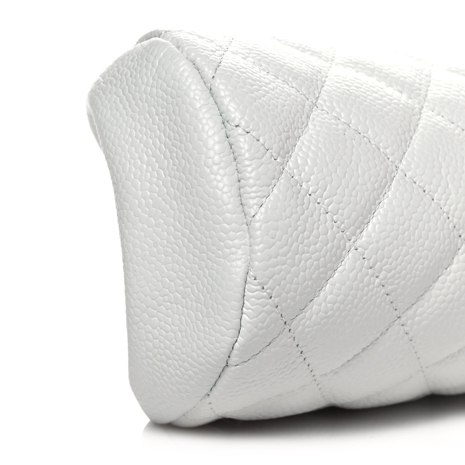 Chanel Caviar Quilted Timeless Clutch White 9 of 10
