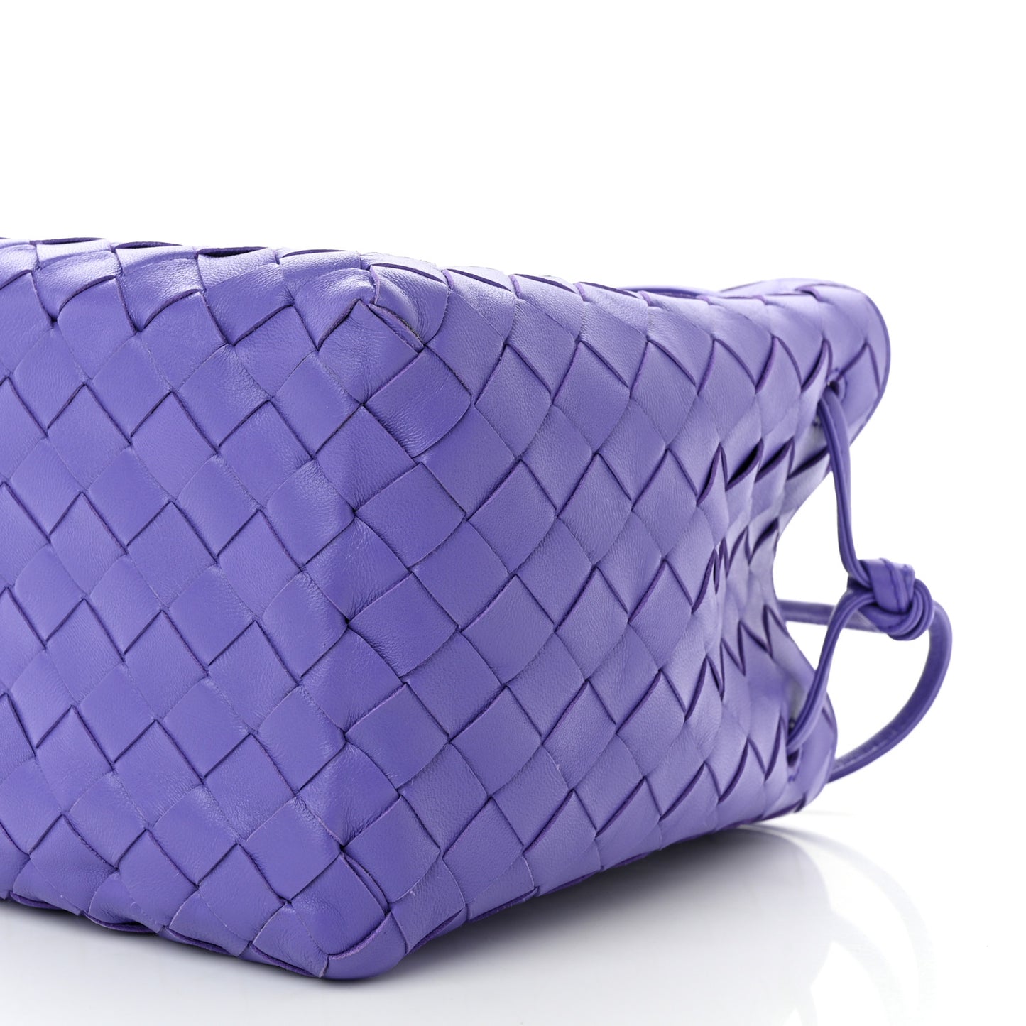 Nappa Intrecciato Small Drawstring Bucket Bag Purple