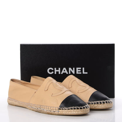 Chanel Lambskin CC Espadrilles 41 Beige Black 21 of 21