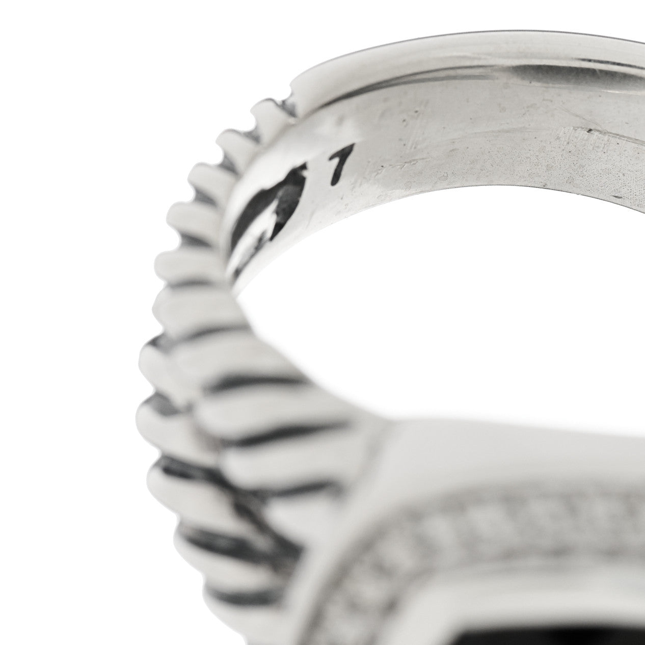Sterling Silver Diamond Black Onyx 11mm Albion Ring 54 6.75