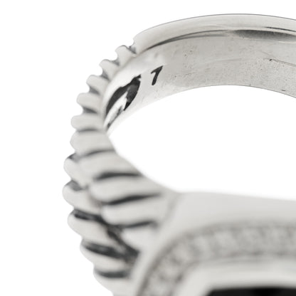 David Yurman Sterling Silver Diamond Black Onyx 11mm Albion Ring 54 6.75 6 of 7