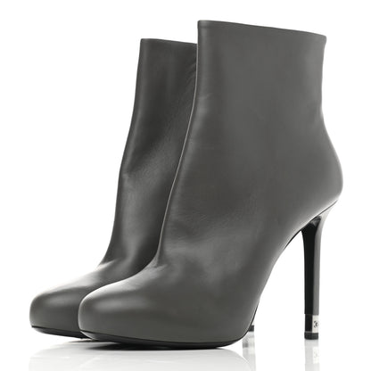Chanel Lambskin CC Short Booties 39.5 Dark Grey 3 of 10