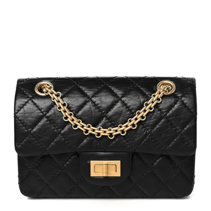 Chanel Aged Calfskin Quilted 2.55 Reissue Mini Flap Black 1 of 11