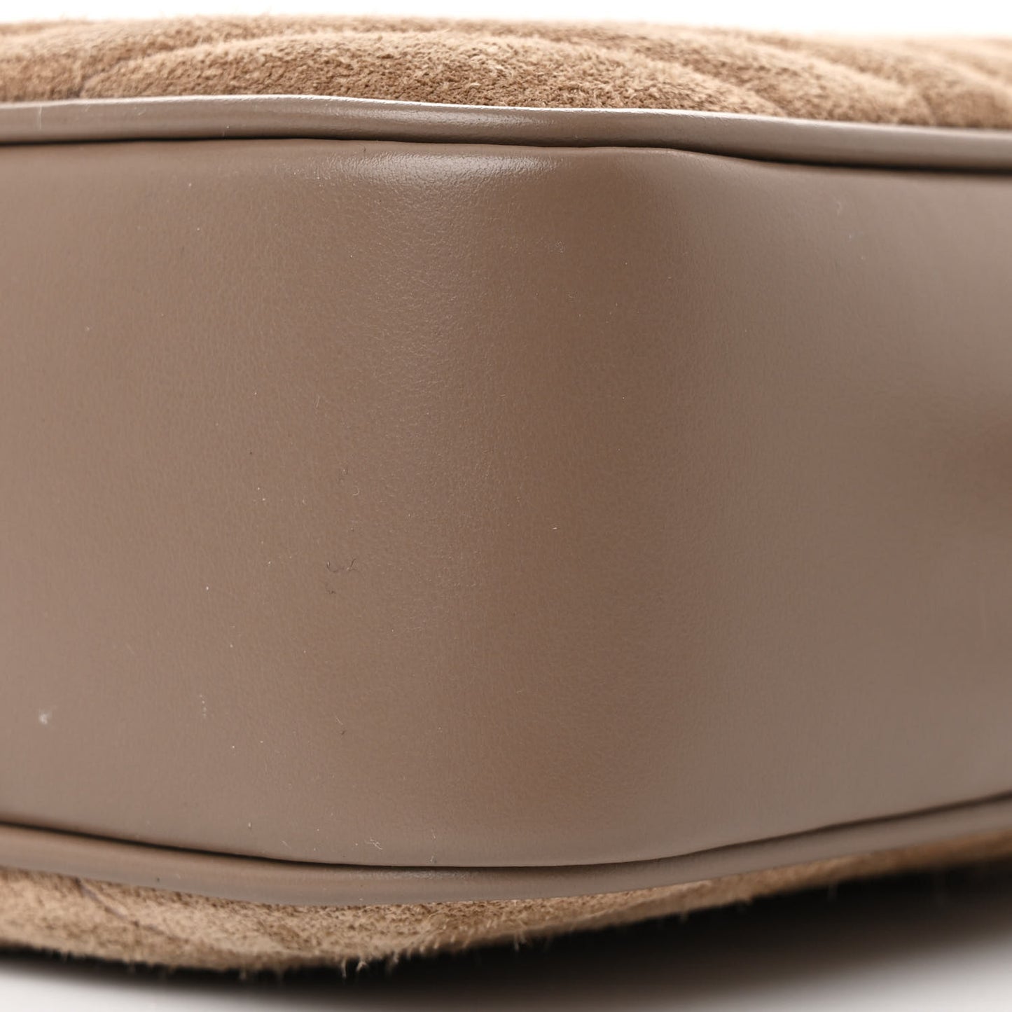 Suede Matelasse Monogram Lou Camera Bag Taupe