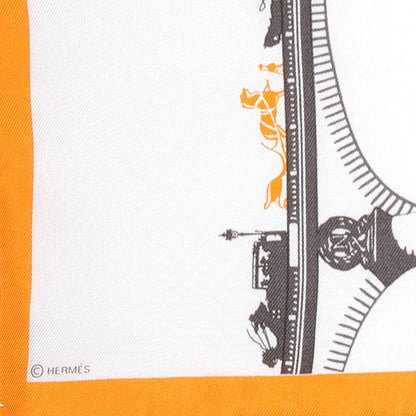 Hermes Silk L Air De Paris Pocket Square Scarf 3 of 5