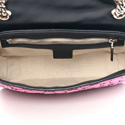 Gucci Monogram Multicolor Matelasse Diagonal Small GG Marmont Shoulder Bag Light Blue Pink Blue Green Red 5 of 11