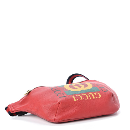 Gucci Grained Calfskin Logo Belt Bag Hibiscus Red 3 of 9