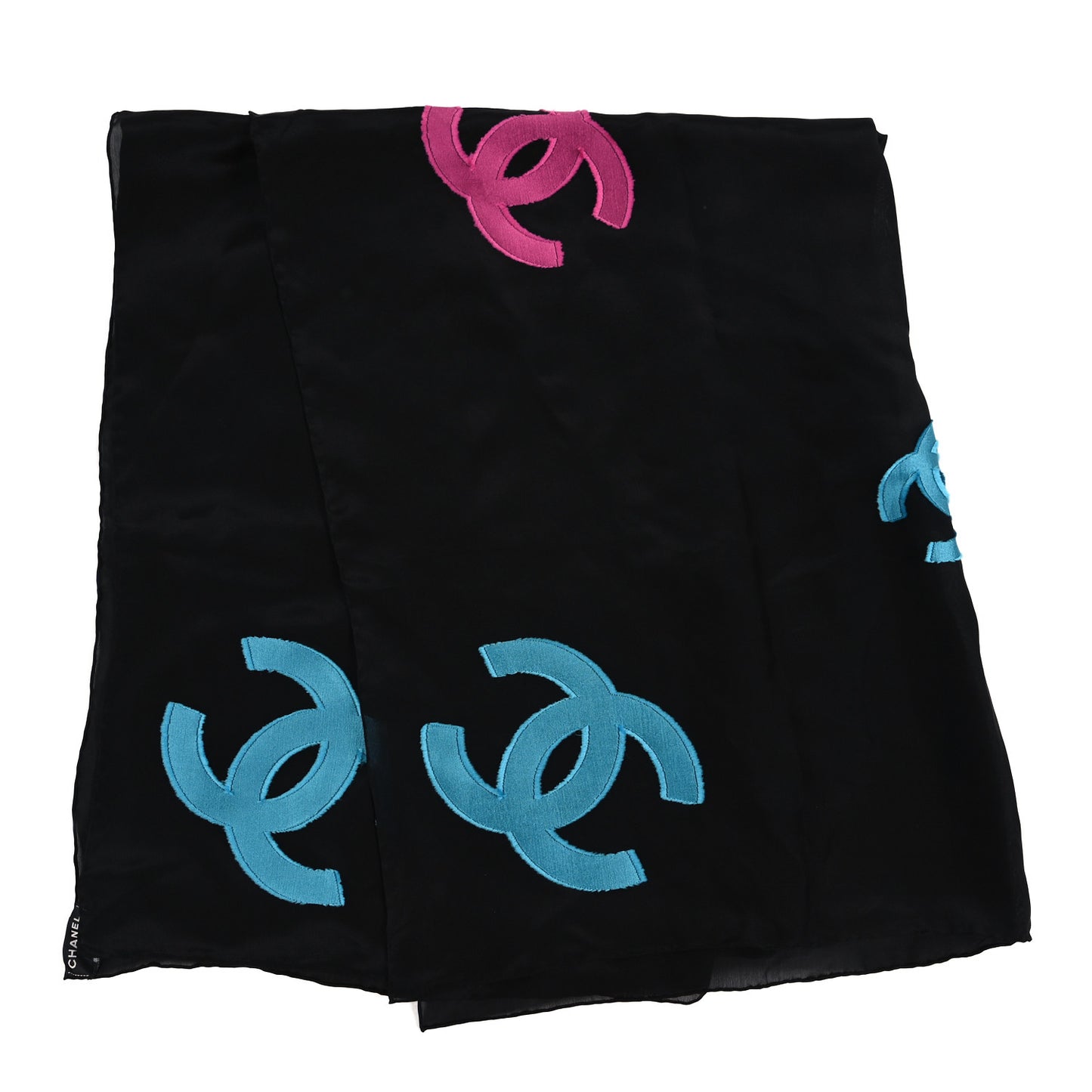 Silk CC Stole Black Turquoise Purple Fuschia