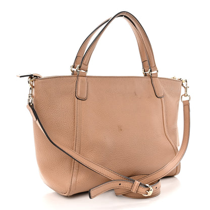 Gucci Pebbled Calfskin Small Soho Top Handle Bag Camelia 3 of 19