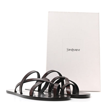 Saint Laurent Calfskin Mens Culver Flat Sandals 37.5 Moro 9 of 9