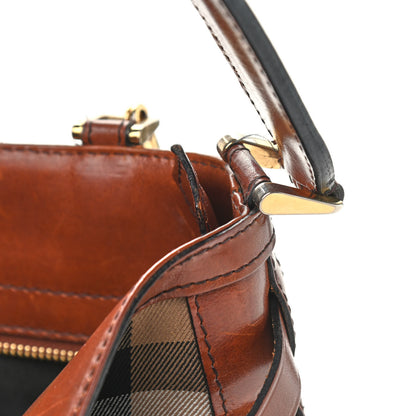 Burberry House Check Bridle Calfskin Small Dutton Hobo Light Tan 10 of 19