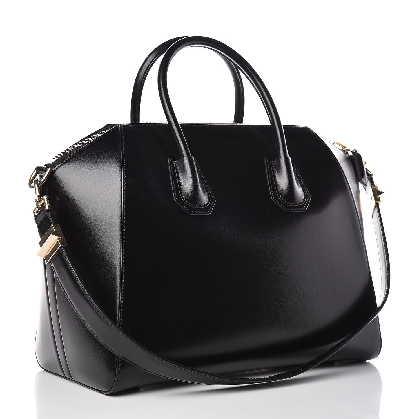 Shiny Lord Calfskin Medium Antigona Black