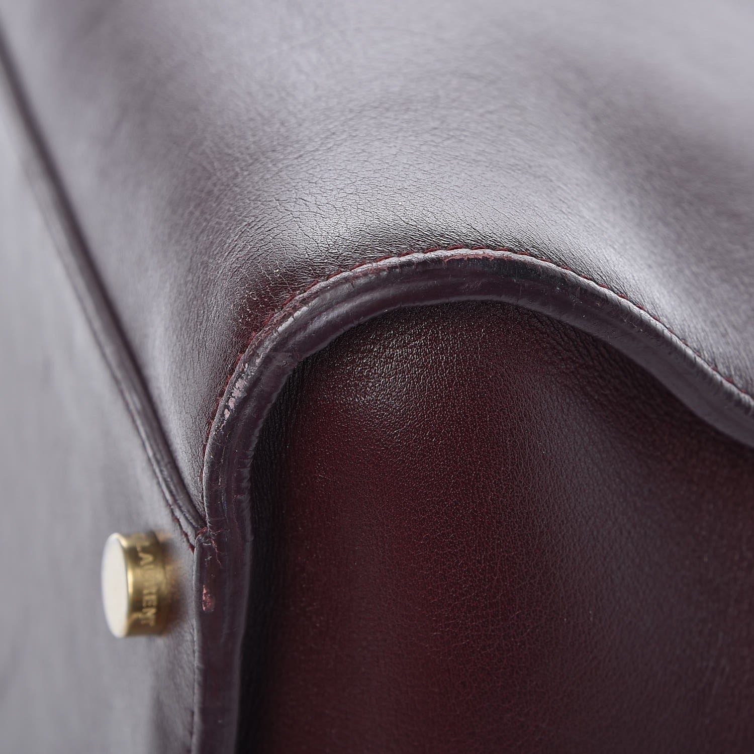 Saint Laurent Calfskin Medium Monogram Cabas Bordeaux 11 of 13