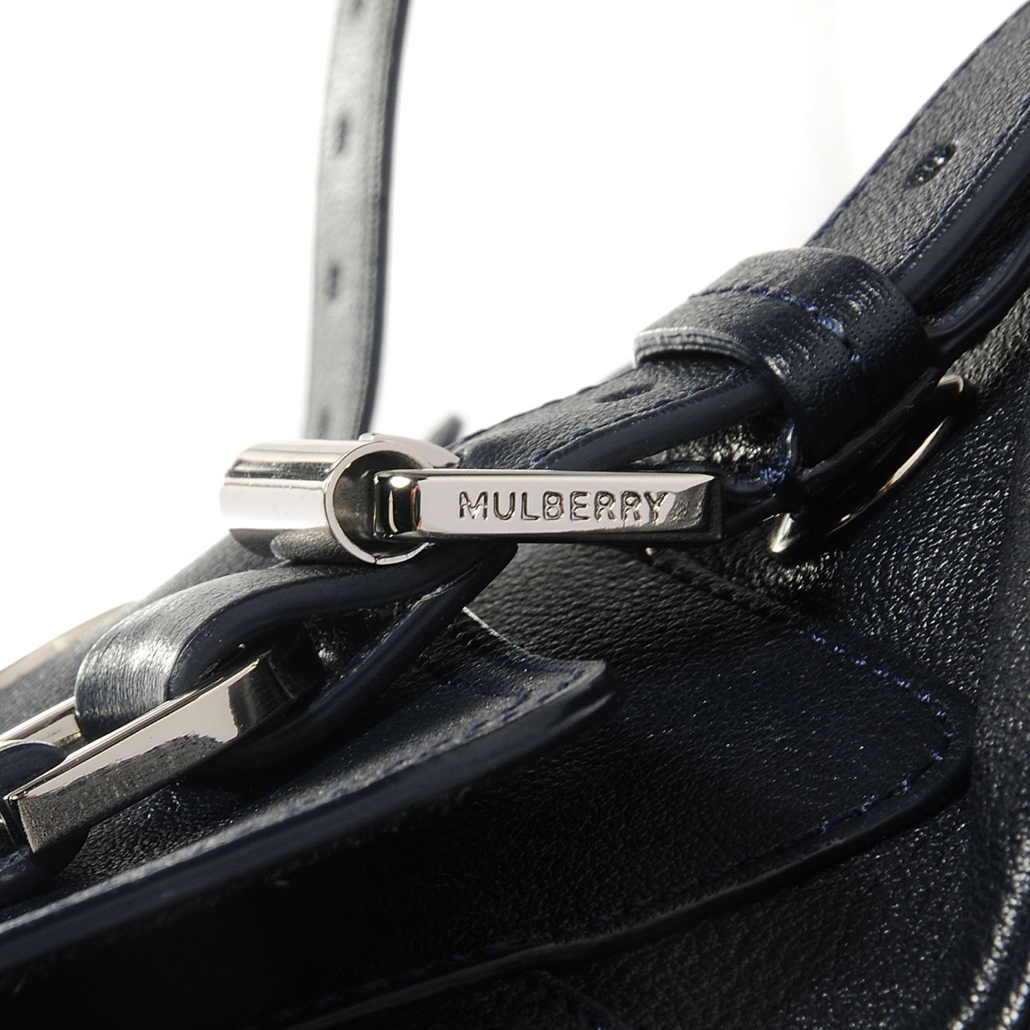 Mulberry Polished Buffalo Alexa Satchel Midnight Blue 4 of 13