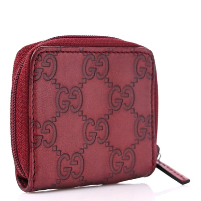 Gucci Metallic Guccissima Zip Around Coin Purse Red 3 of 11