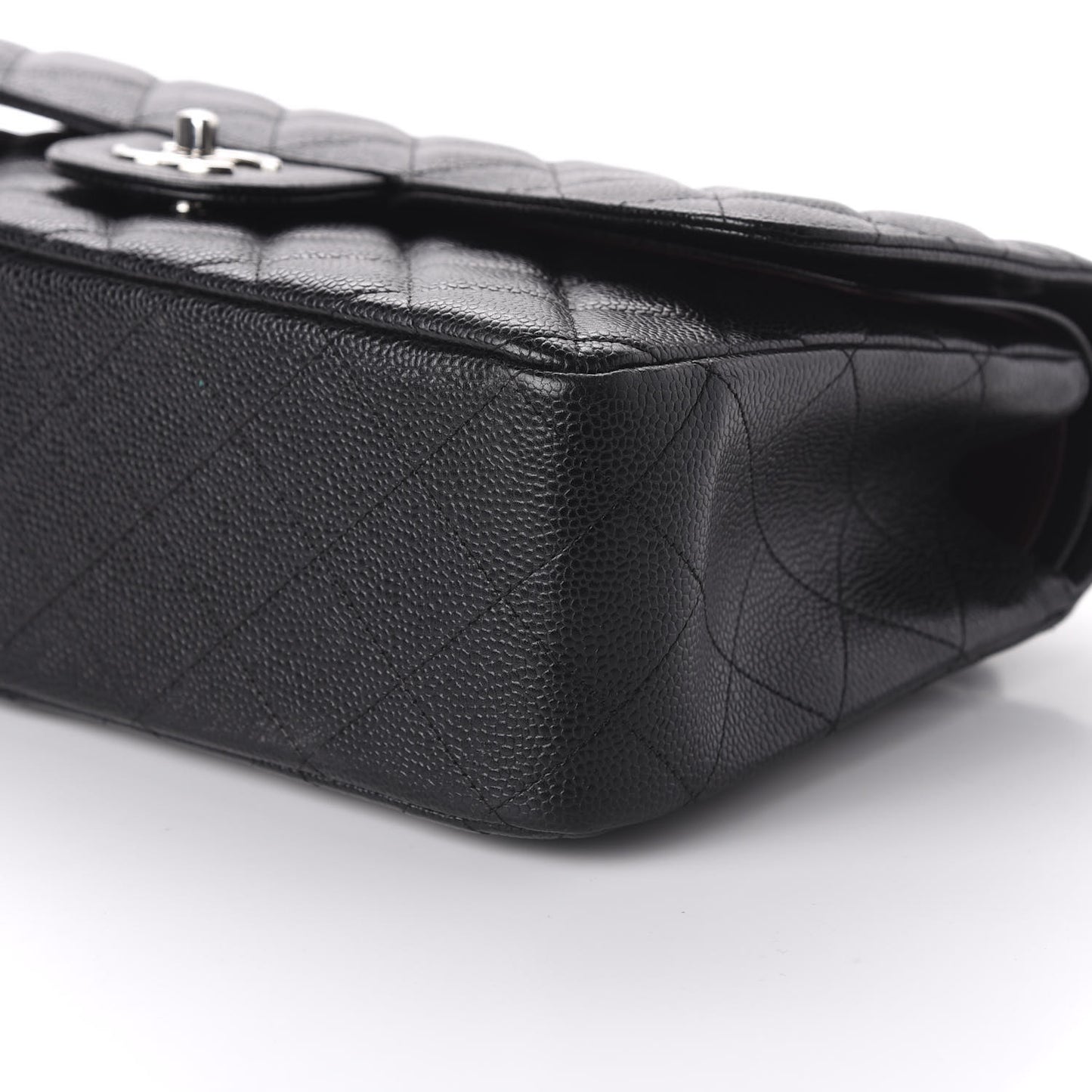 Caviar Quilted Jumbo Double Flap Black