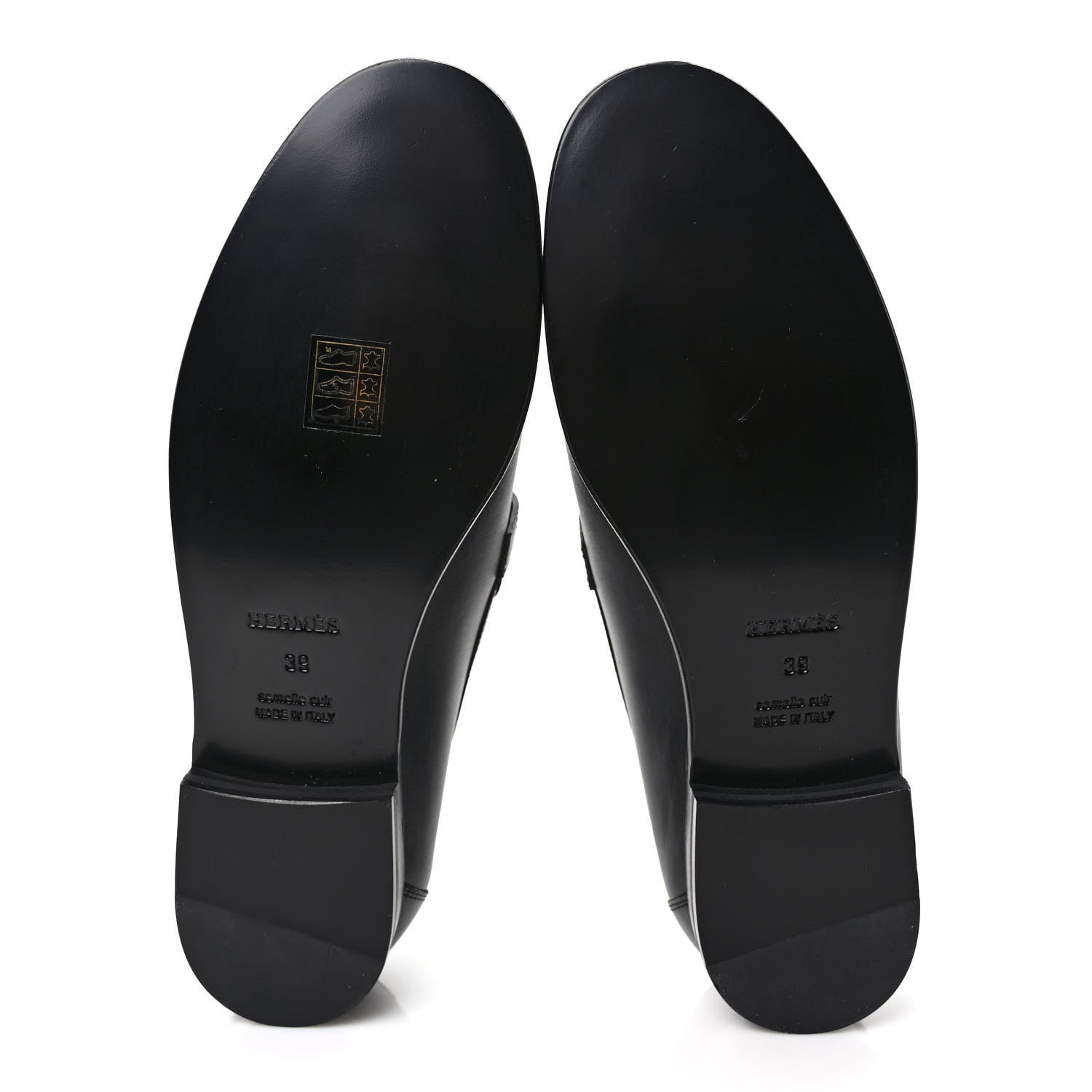 Hermes Calfskin Womens Destin Loafers 39 Black 5 of 9