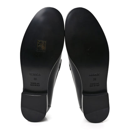 Hermes Calfskin Womens Destin Loafers 39 Black 5 of 9