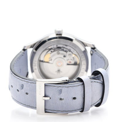 Gucci Stainless Steel Ostrich Blue Mother of Pearl 38mm G-Timeless Snake Automatic Watch 4 of 8