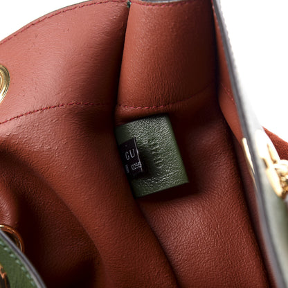 Gucci Suede Calfskin Large Rajah Chain Tote Brown Green 8 of 12