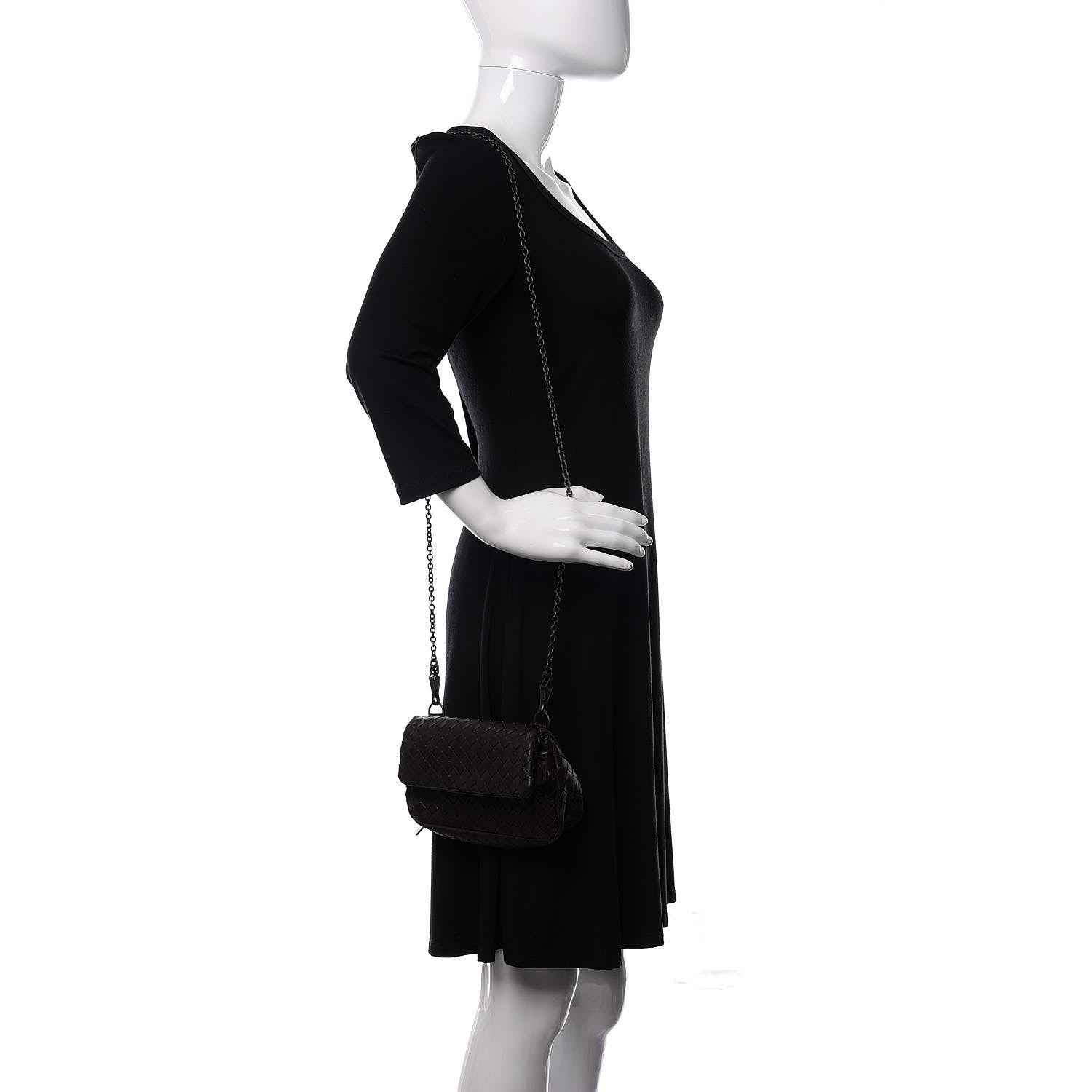 Bottega Veneta Nappa Intrecciato Mini Chain Messenger Ebano 2 of 9