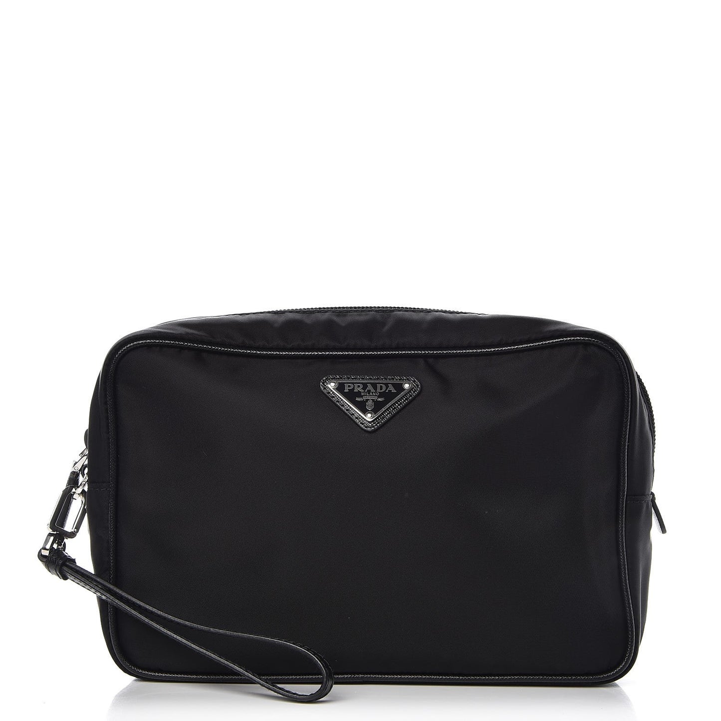 Tessuto Nylon Saffiano Wristlet Black