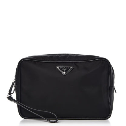Prada Tessuto Nylon Saffiano Wristlet Black 1 of 8