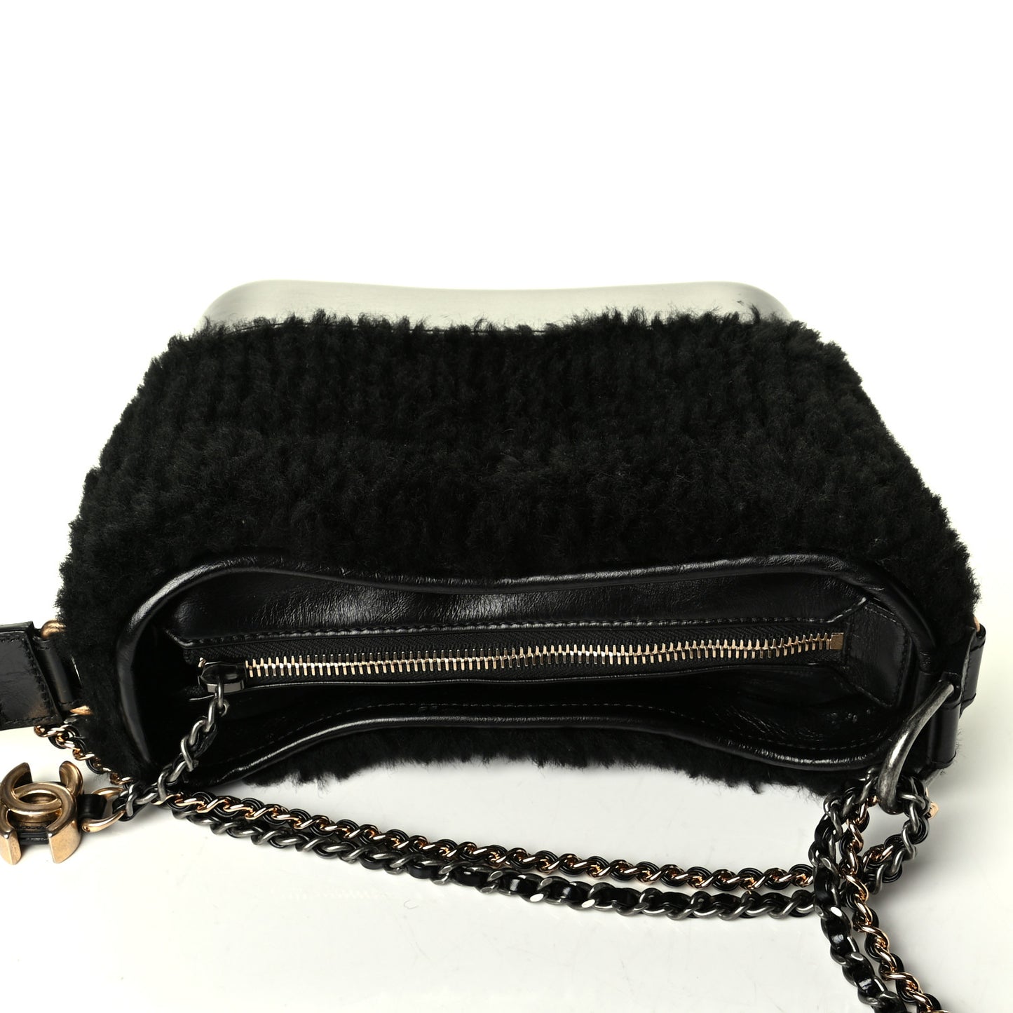 Shearling Small Gabrielle Hobo Black