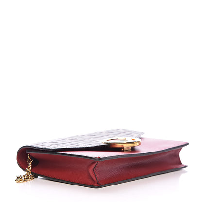 Fendi Vitello Cruise F is Fendi FF 1974 Embossed Medium Envelope Wallet On Chain Fragola Maya Black 4 of 18