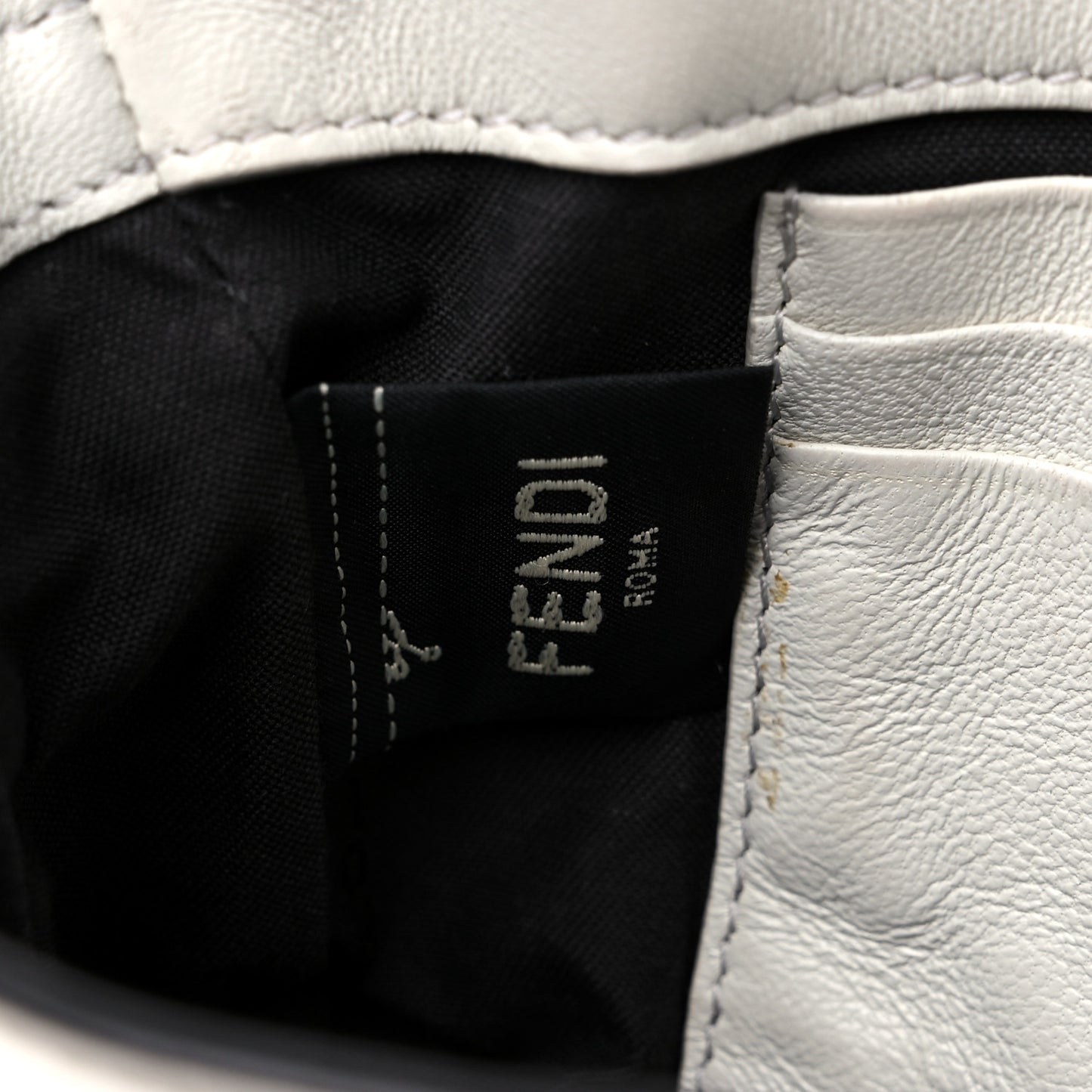 Nappa FF 1974 Embossed Mini Baguette White