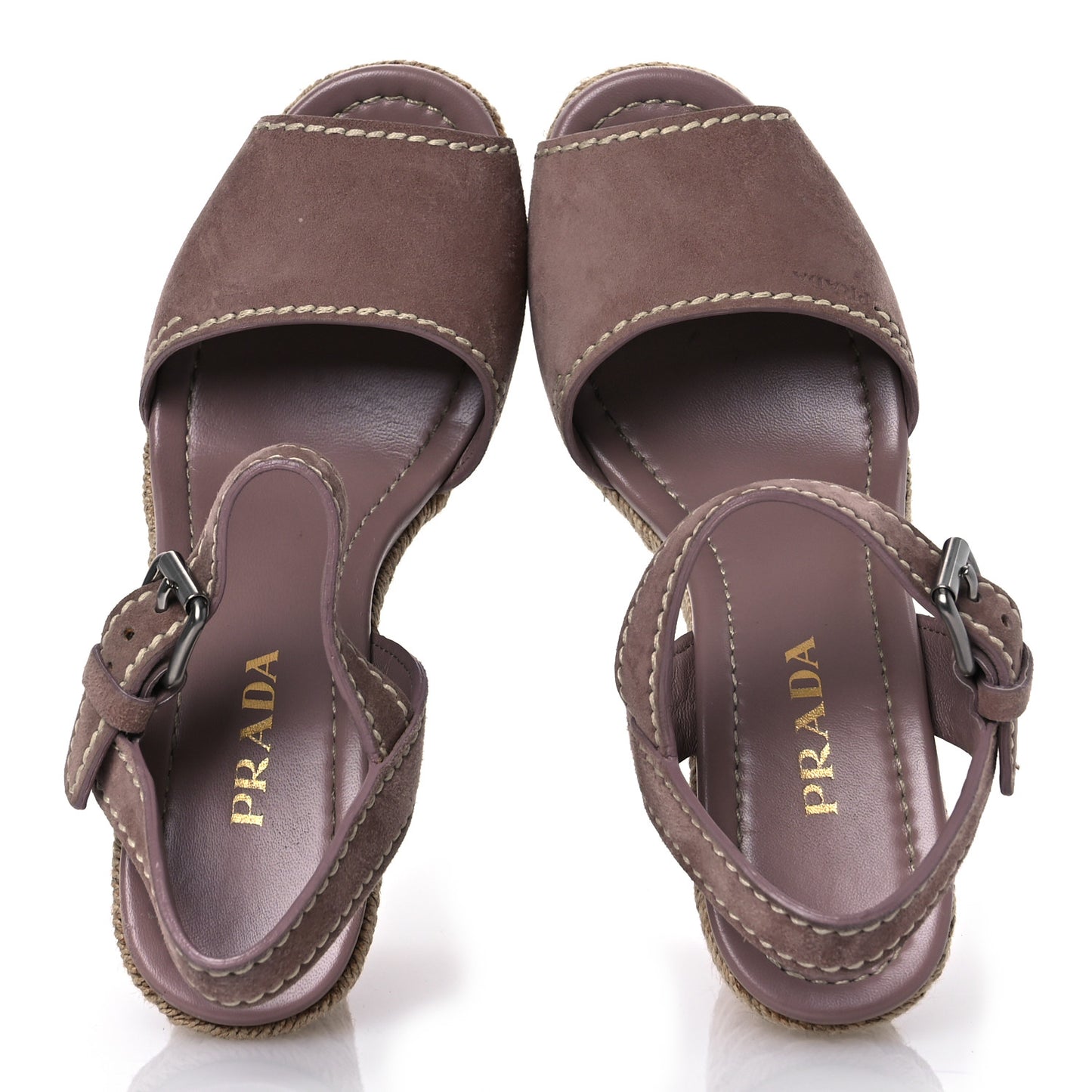 Suede Jute Platfrom Logo Espadrilles Platform Sandals 39.5 Dark Rose
