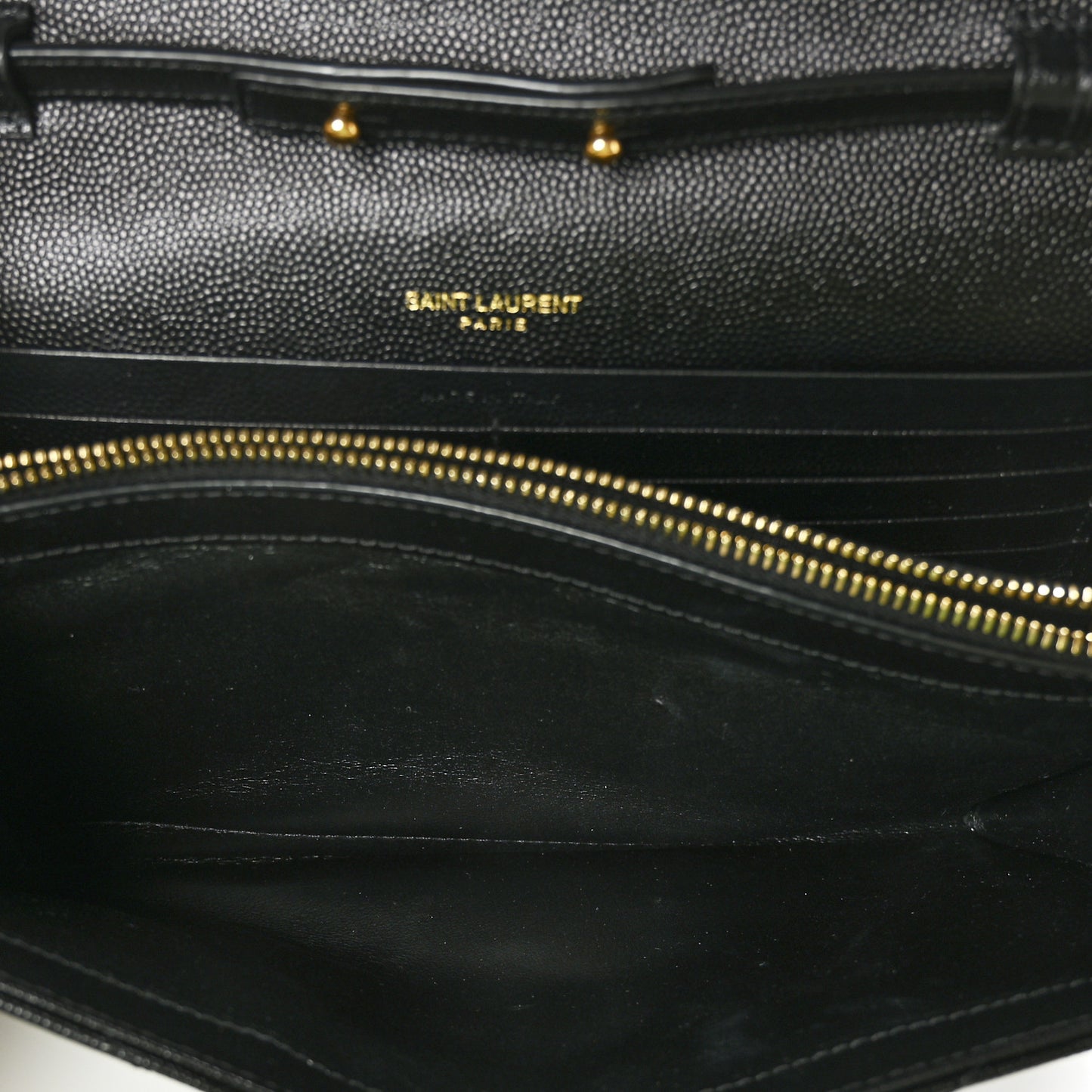 Grain De Poudre Matelasse Chevron Monogram Chain Wallet Black