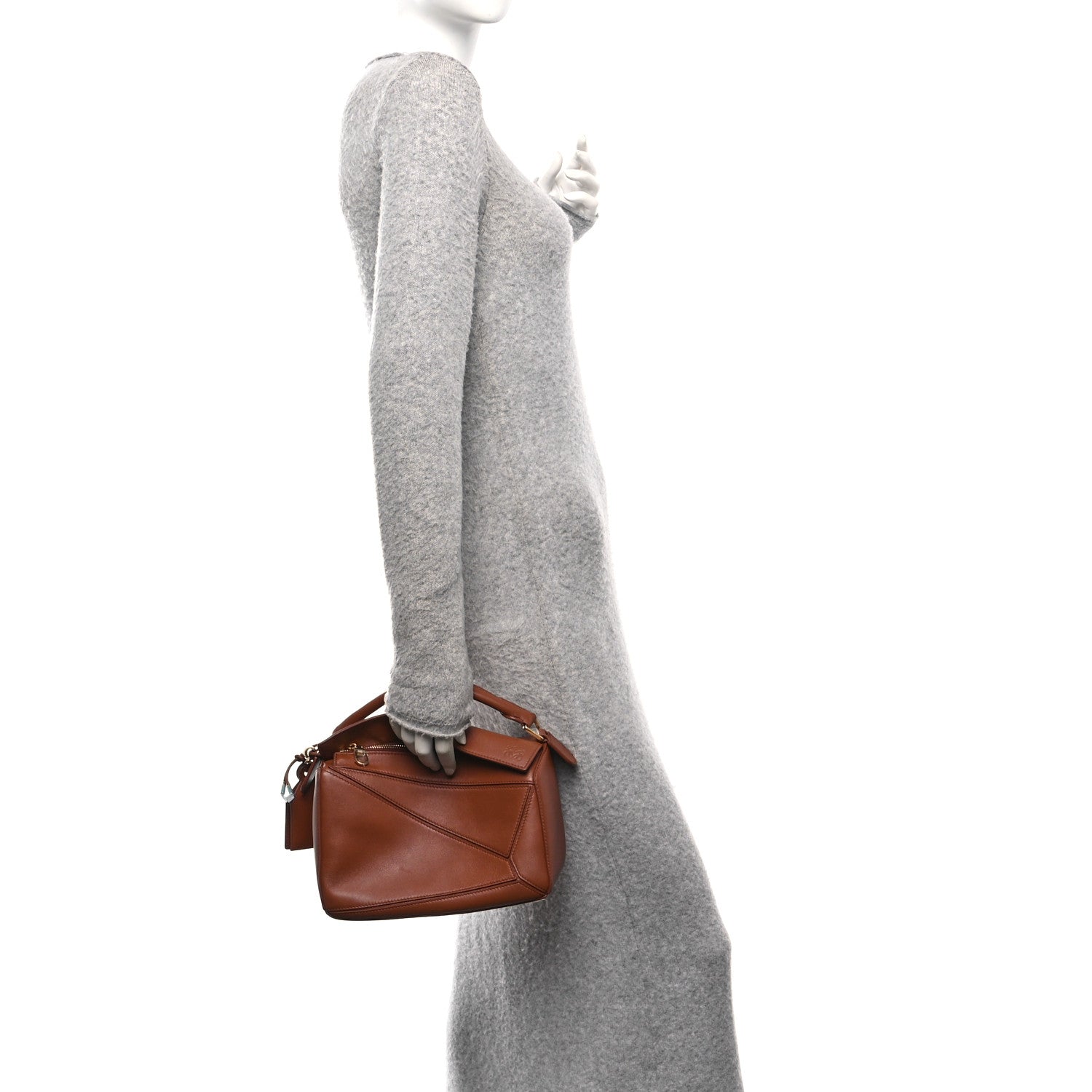 Loewe Nappa Lambskin Small Featherlight Puzzle Bag Pecan 1833789