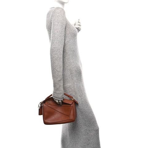 Nappa Lambskin Small Featherlight Puzzle Bag Pecan