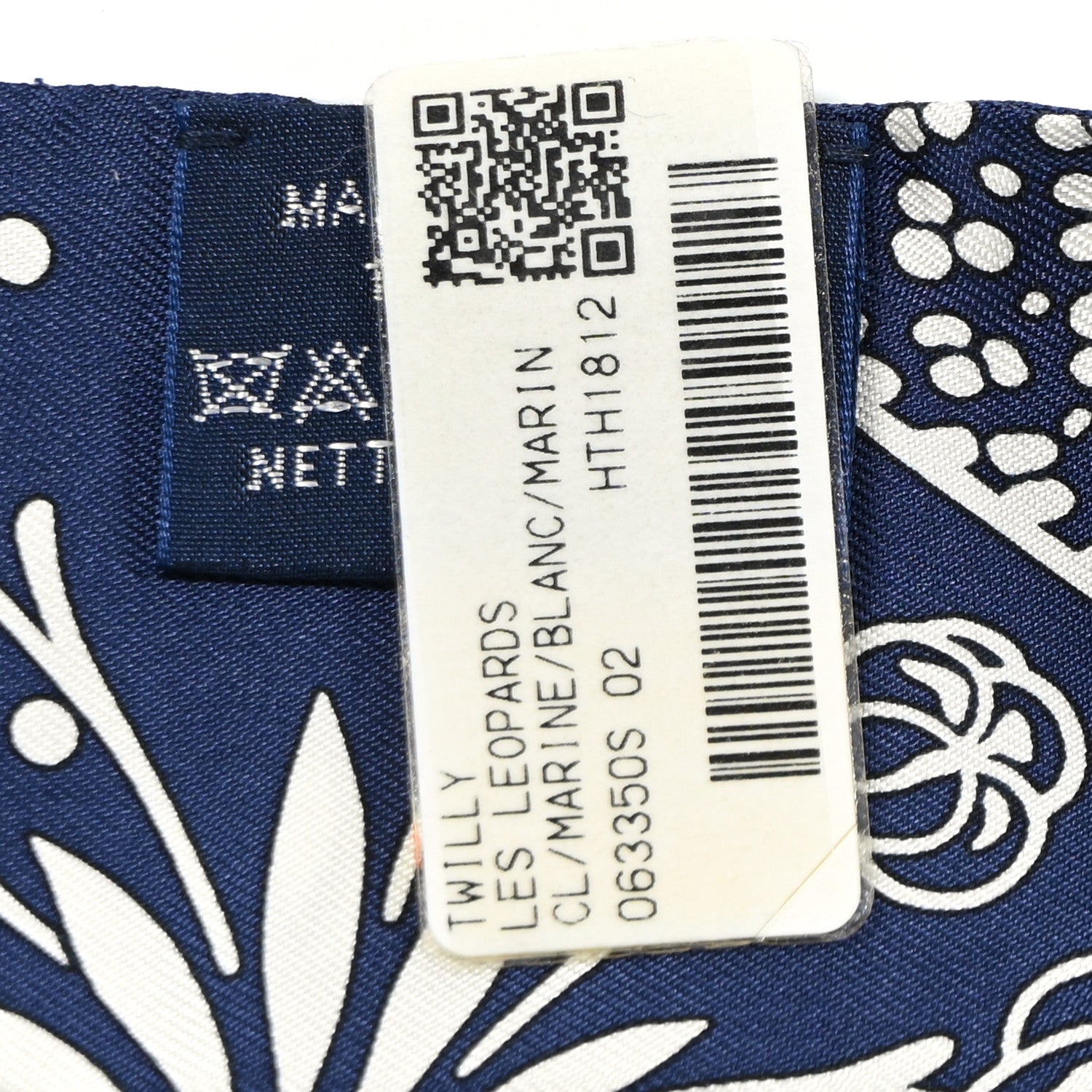 Hermes Silk Les Leopards Twilly Marine White 4 of 4
