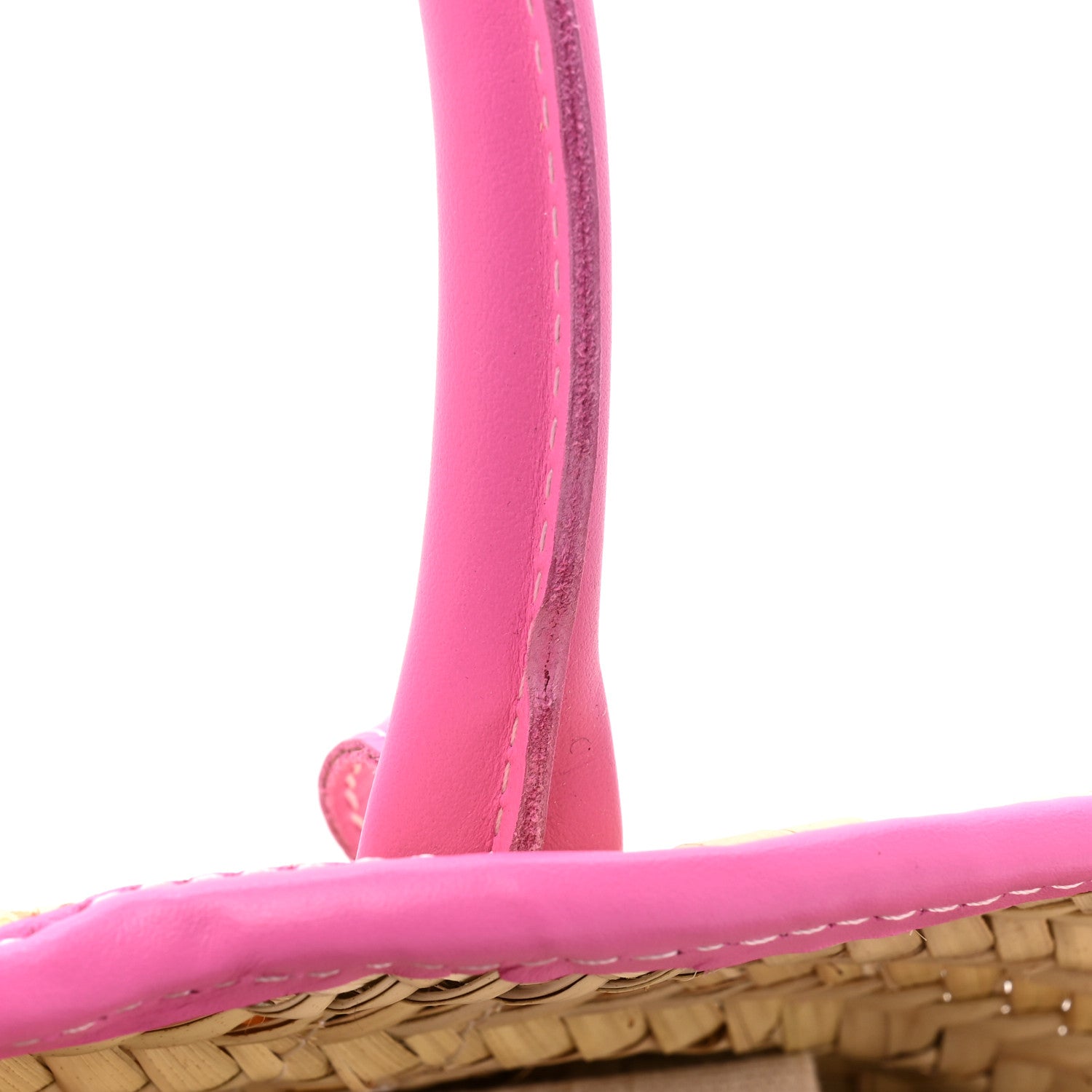 Jacquemus Raffia Le Petit Panier Soli Neon Pink 12 of 14