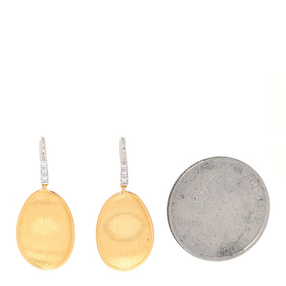 Marco Bicego 18K Yellow White Gold Diamond Small Lunaria Drop Earrings 2 of 4