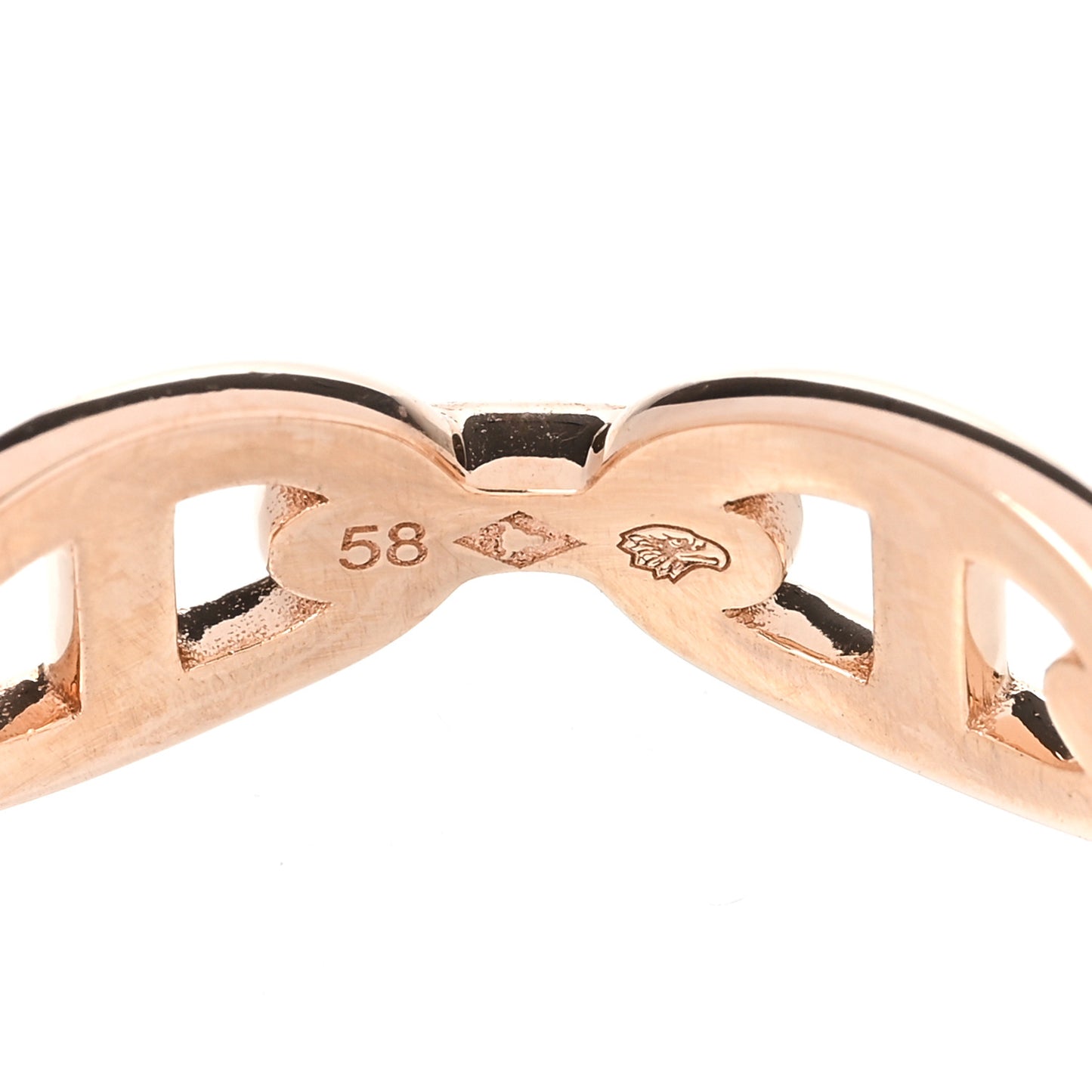 18K Rose Gold PM Chaine d'Ancre Enchainee Ring 58 8.5