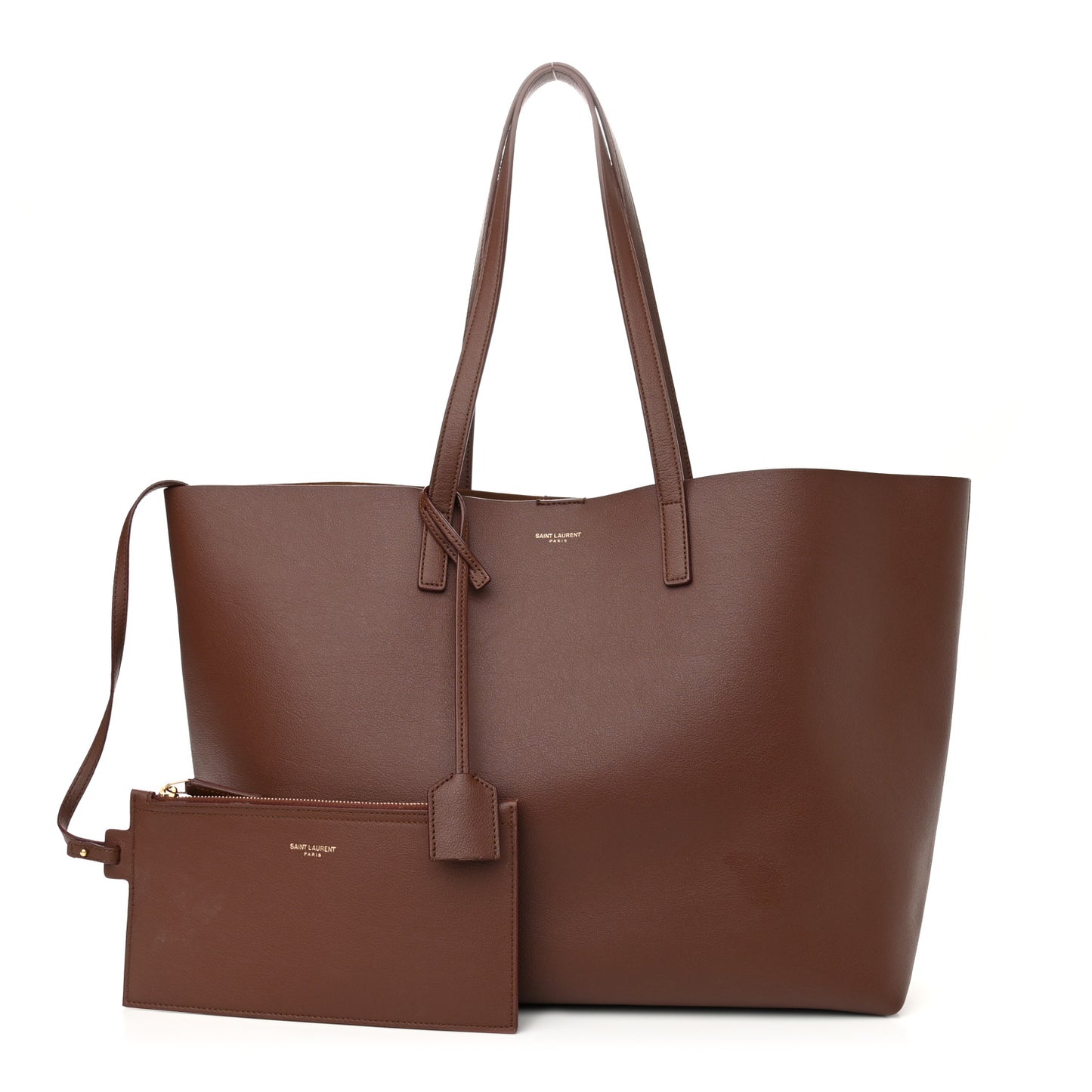 Calfskin Large Shopping Tote Old Brandy