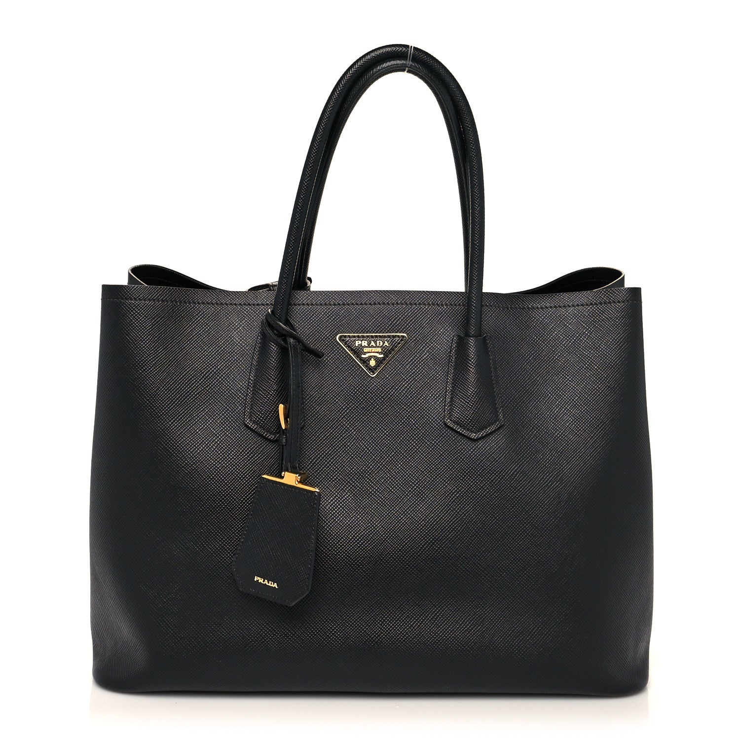 Prada Saffiano Cuir Large Double Bag Nero Black 1 of 11