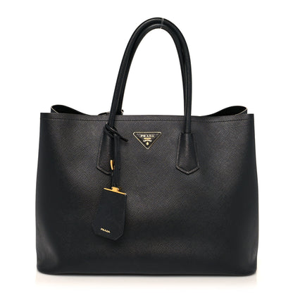 Prada Saffiano Cuir Large Double Bag Nero Black 1 of 11