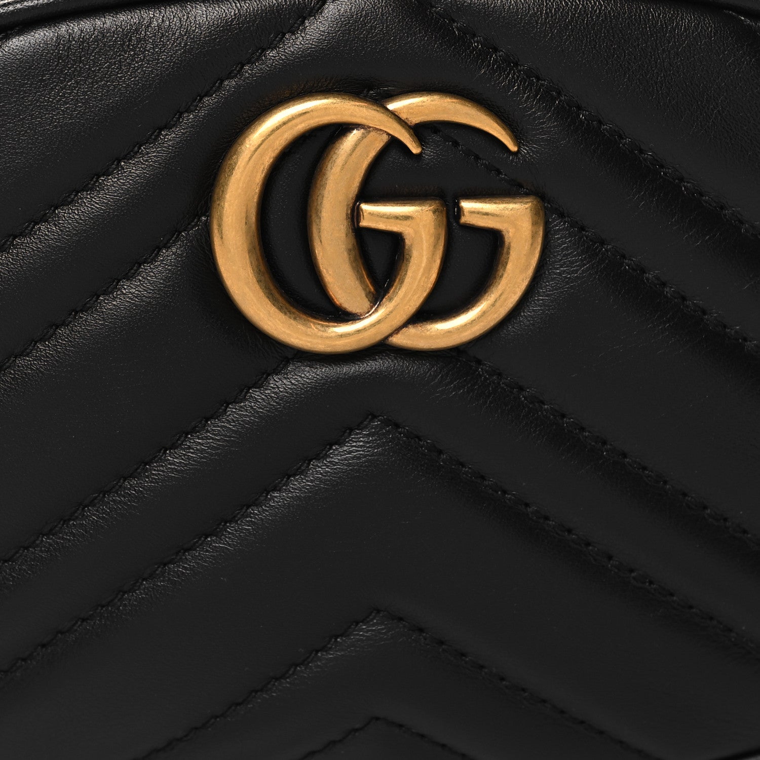Gucci Calfskin Matelasse GG Marmont Belt Bag 85 34 Black 8 of 10