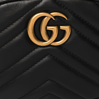 Gucci Calfskin Matelasse GG Marmont Belt Bag 85 34 Black 8 of 10