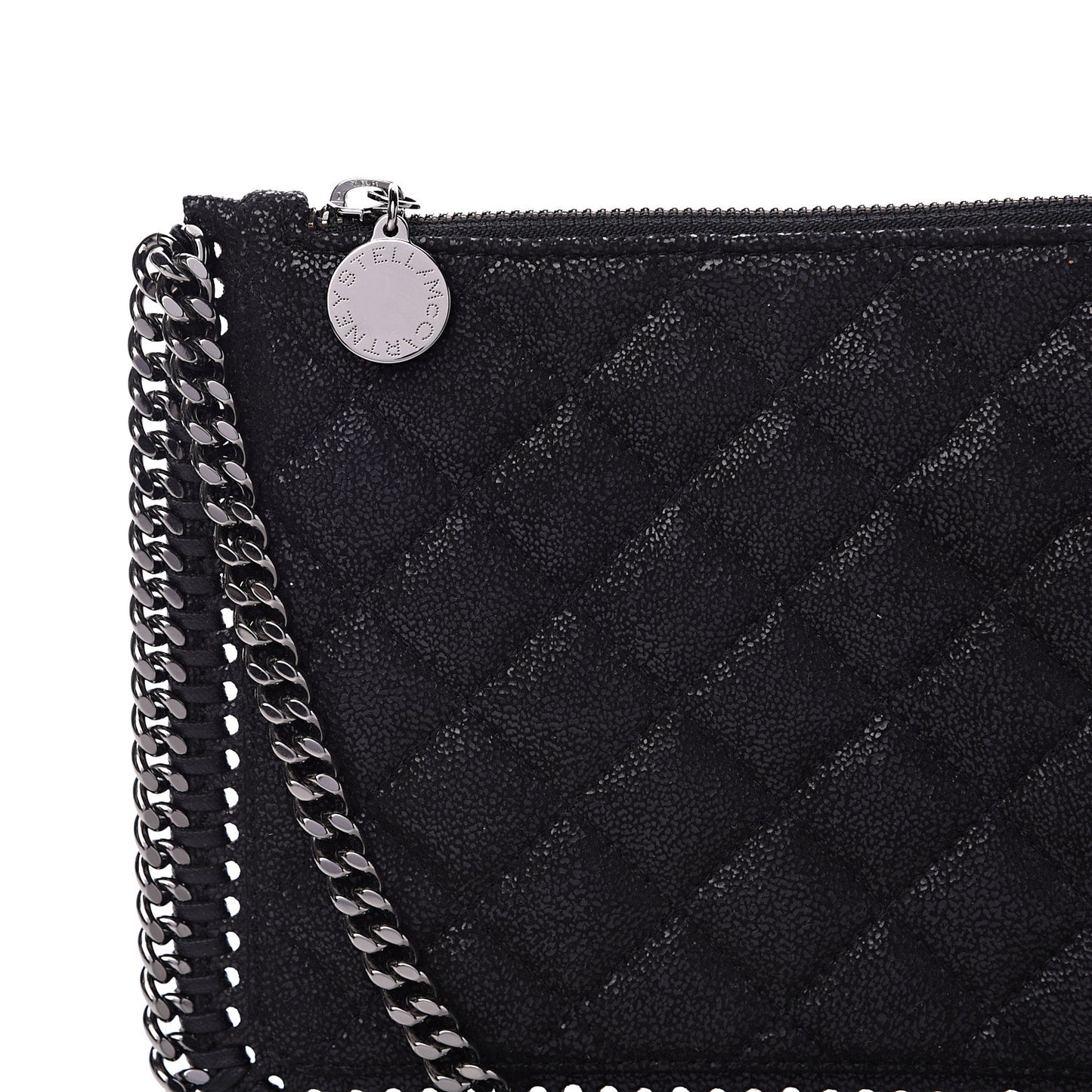 Shaggy Deer Quilted Falabella Wristlet Black
