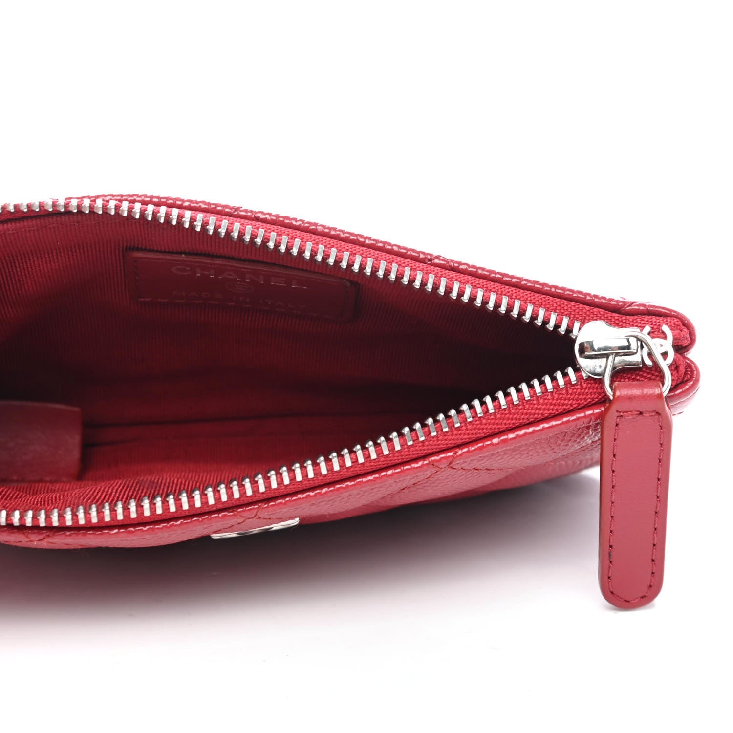 Chanel Caviar Quilted Small Cosmetic Case Red 4 of 4