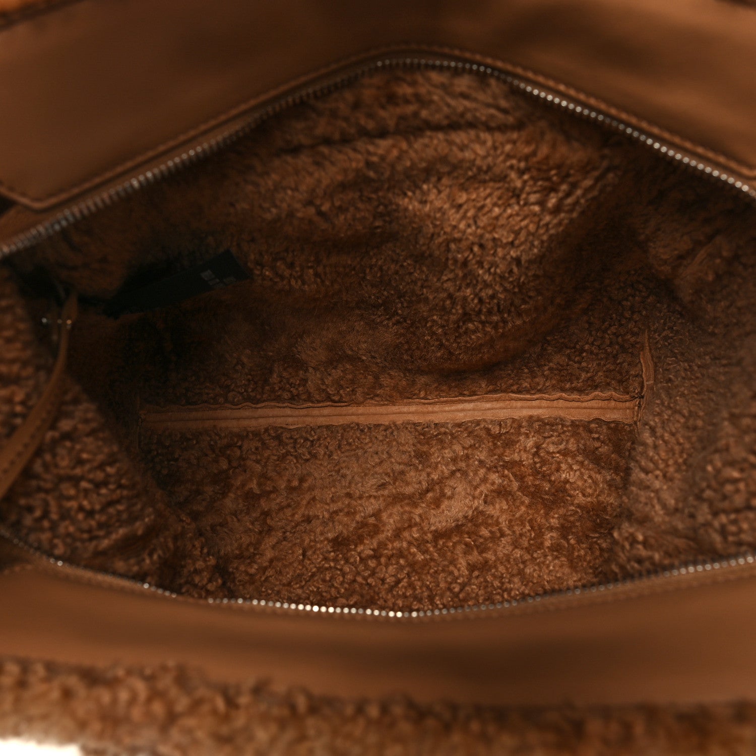 Miu Miu Shearling Suede Shopping Tote Caramel 6 of 11