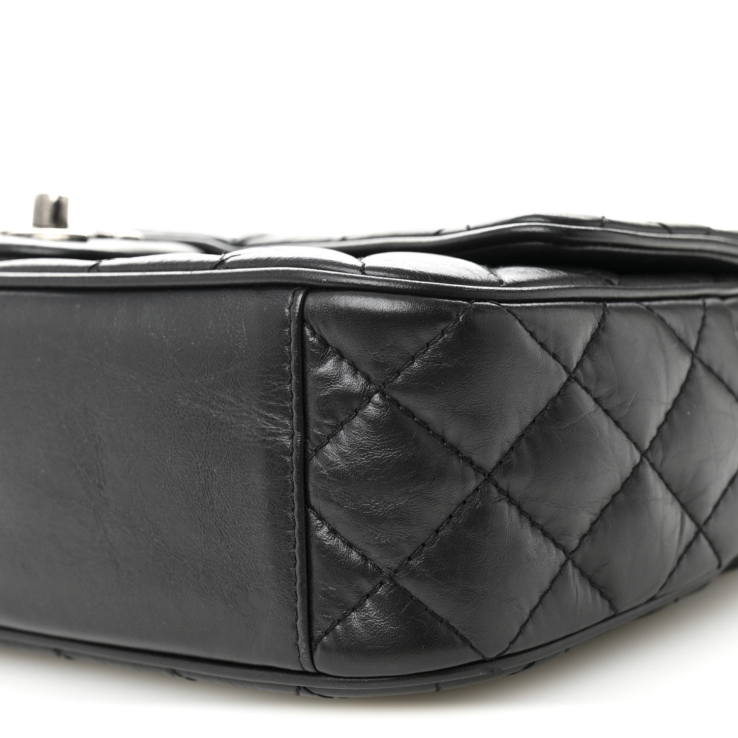 Chanel Aged Calfskin Quilted Medium Easy Flap Black Black 10 of 10