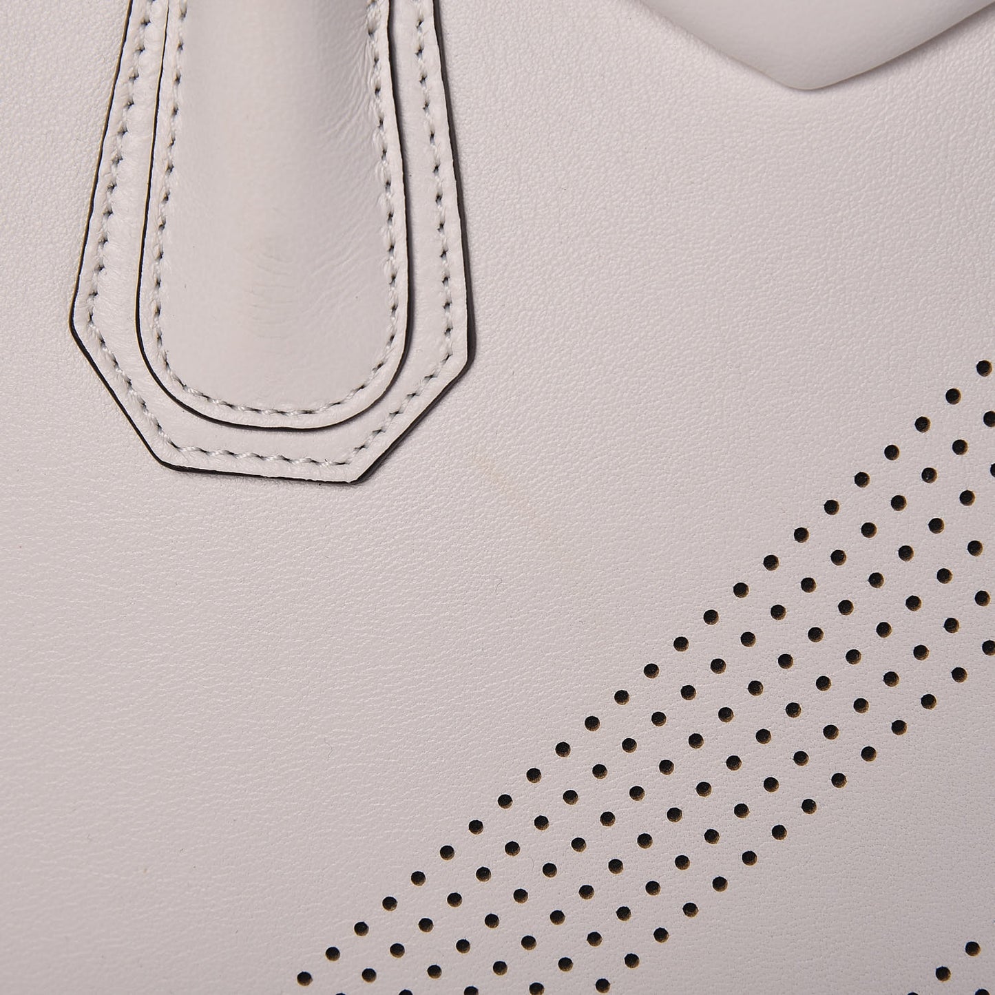 Lambskin Perforated Small Antigona White