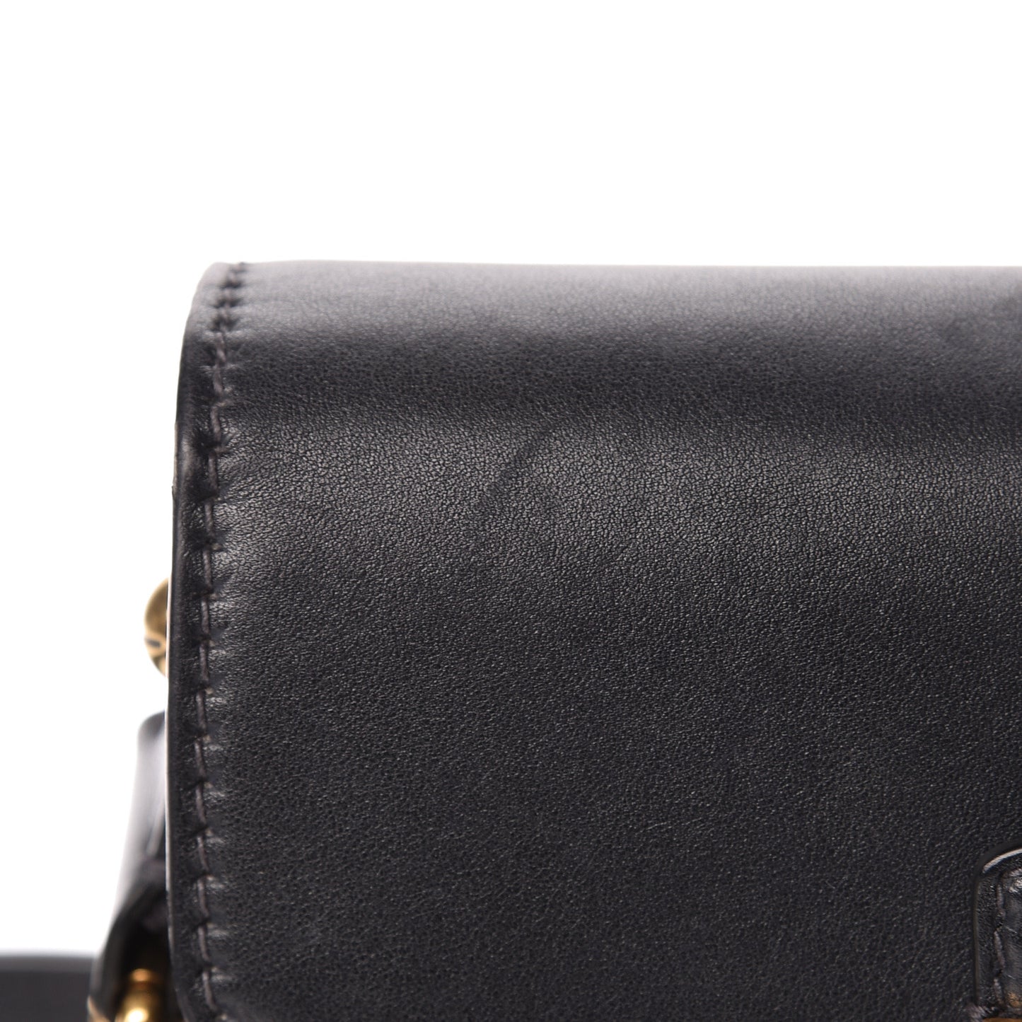 Calfskin Studded Square Dioraddict Flap Black